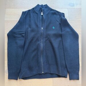 Original Penguin Men’s Zip-Up Knit Sweater Jacket Blue Size Medium M